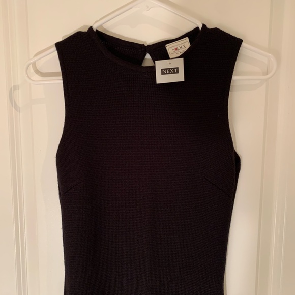 NEXT UK Black Sleeveless Stretch Knit Dress Size Small - Picture 2 of 10